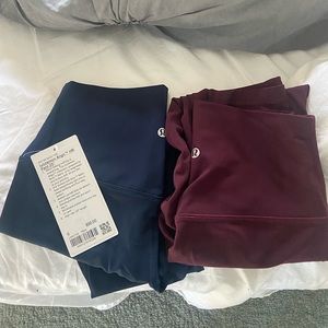 Lululemon Align leggings size 6 length 25” Dark Blue and Maroon